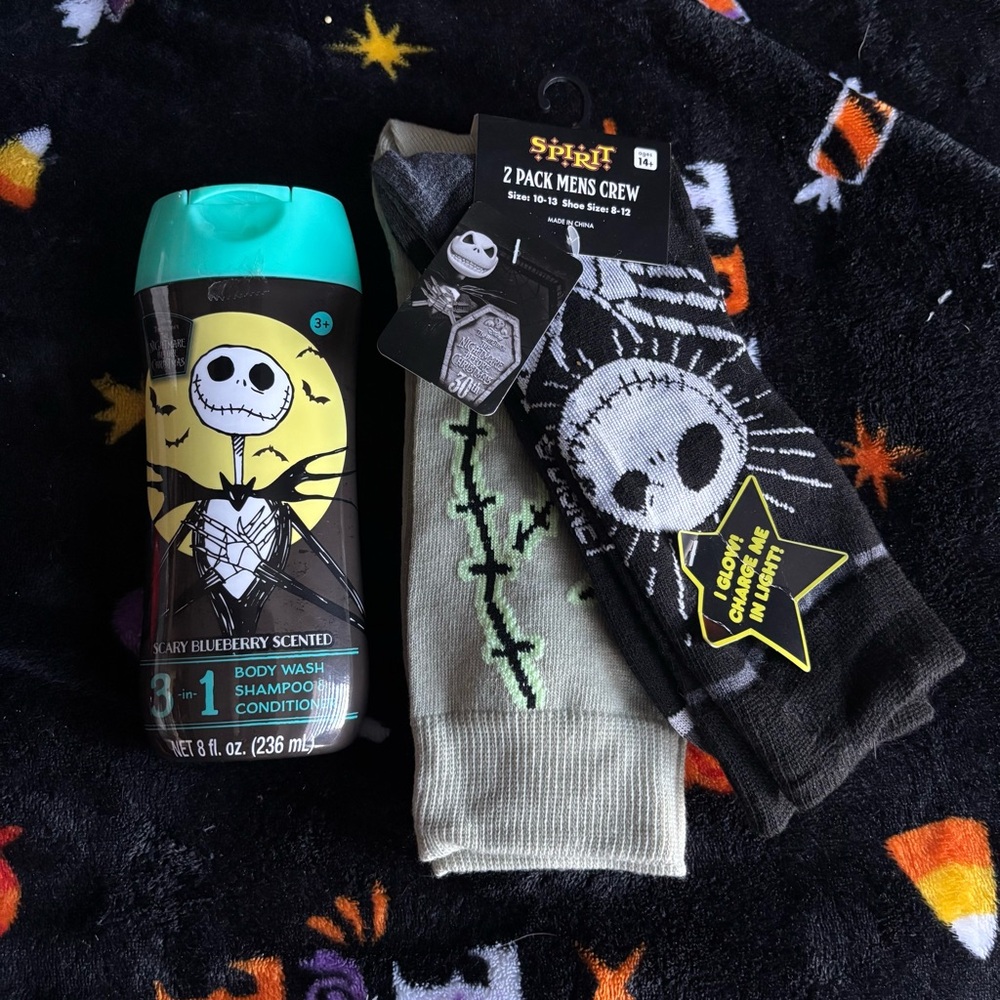 🖤2 for $12🖤 Nightmare Before Christmas Spirit Halloween Socks Blueberry Bundle